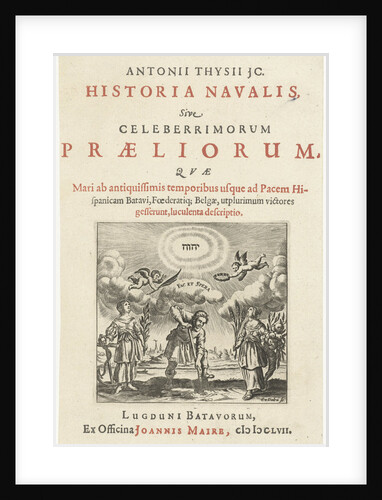 Man holds shovel in the ground standing between personifications of Hope and Abundance by Joannes Maire