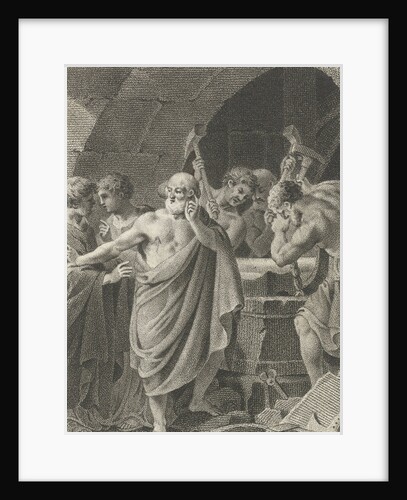 Pythagoras discovered the size ratio in the drawing by Lambertus Antonius Claessens