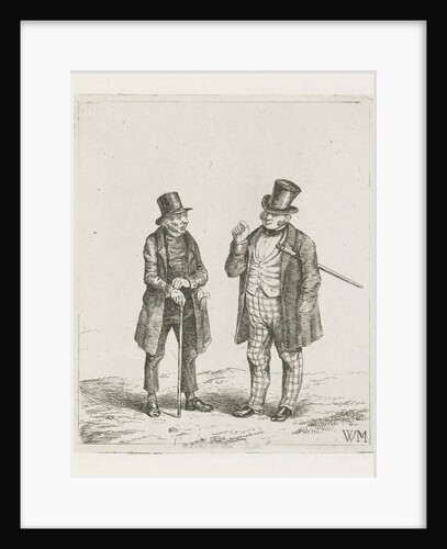 Two men with cane and top hat by Christiaan Wilhelmus Moorrees