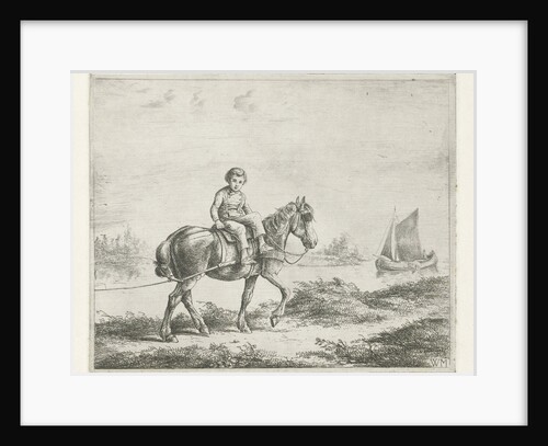 Boy on a hunt horse by Christiaan Wilhelmus Moorrees