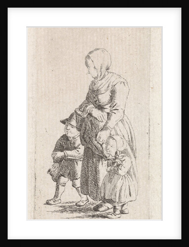 Woman with two children by Johannes Christiaan Janson