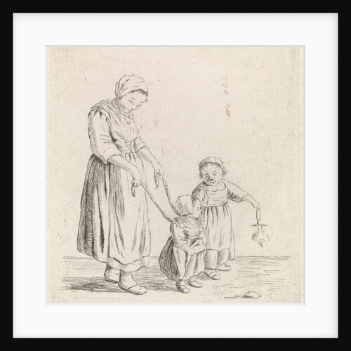 Woman with child on leash by Christina Chalon
