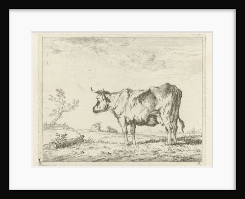 Meadow with standing cow by Johannes Janson