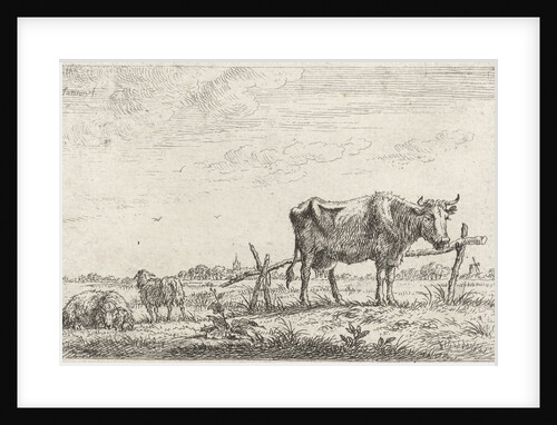 Pasture with cows and sheep by Johannes Janson