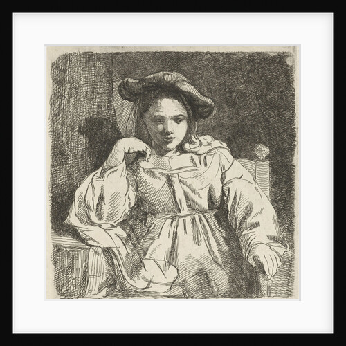 Sitting girl by Rembrandt Harmensz. van Rijn