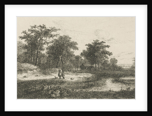 Two hunters near a fen by Hermanus Jan Hendrik van Rijkelijkhuysen