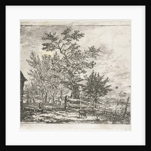 Dog in yard by Gerardus Emaus de Micault