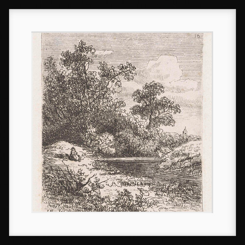 Women on the banks of a river by Johannes Pieter van Wisselingh