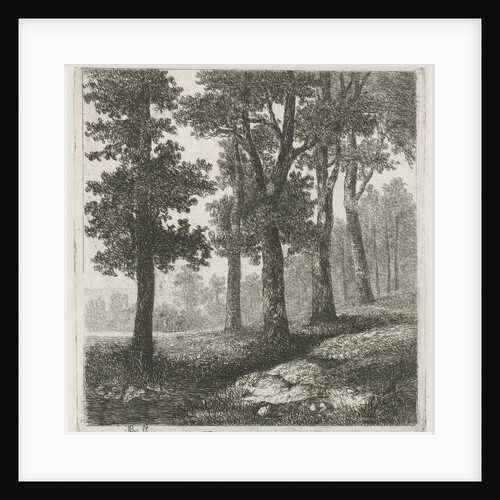 View of a forest by Hermanus Jan Hendrik van Rijkelijkhuysen