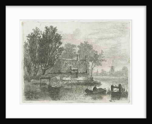 Man with a ton in a boat by Hermanus Jan Hendrik van Rijkelijkhuysen