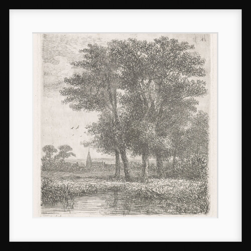 Four trees in a fen by Hermanus Jan Hendrik van Rijkelijkhuysen