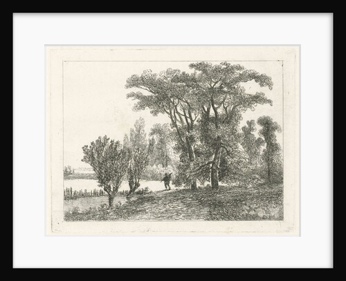 Hunter at a forest edge by Hermanus Jan Hendrik van Rijkelijkhuysen