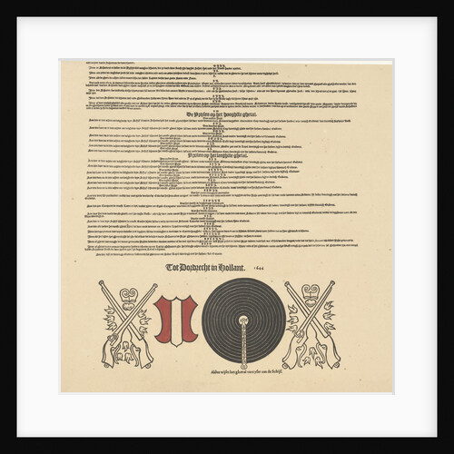 Call register for target shooting and lottery in Kloveniersdoelen Dordrecht in 1644 (lower half) by Anonymous