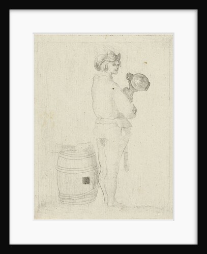 Man with a jug with a ton by Cornelis Adrianus van Hoogstraten