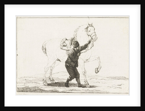 A boy holds a horse on the bridle by Joannes Bemme