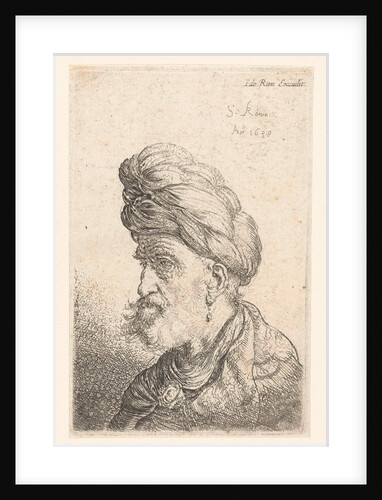 Bust of a man with turban by Salomon Koninck
