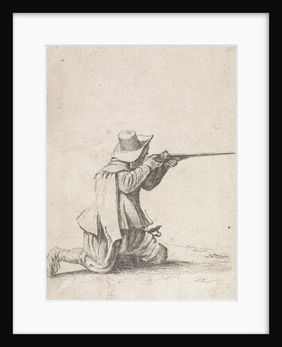 Kneeled soldier, his rifle berthing by Philips Wouwerman
