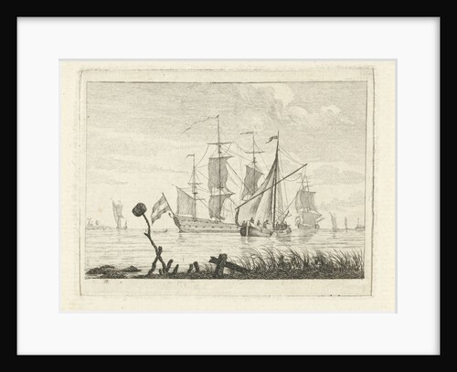 Seascape with various vessels by Gerrit Groenewegen