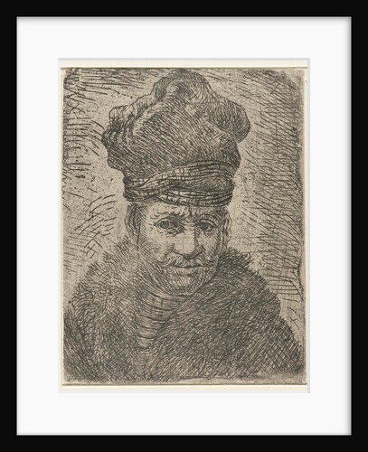 Bust of a man with a Polish hat by Rembrandt Harmensz. van Rijn