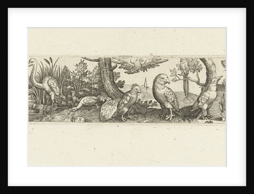 Frieze with fifteen birds by Marcus Geeraerts