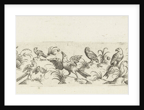 Frieze eleven birds and insect by Marcus Geeraerts