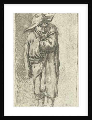 Standing farmer with hand and arm into his cloak by Adriaen van Ostade