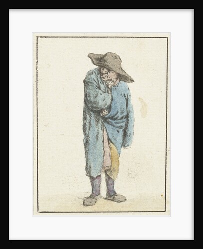 Standing farmer with hand and arm into his cloak by Adriaen van Ostade