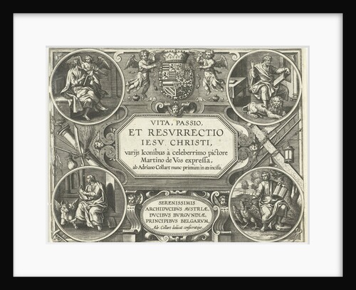 Title print Vita, et passio Resurrectio Jesu Christi by Adriaen Collaert