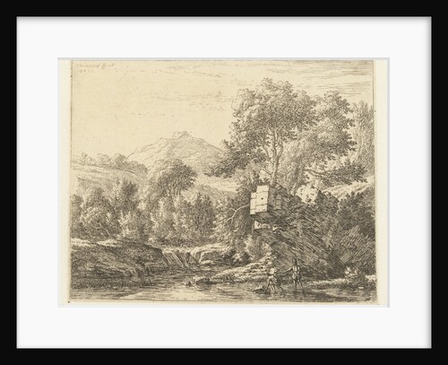 Two men at a stone in the water by Karel Dujardin
