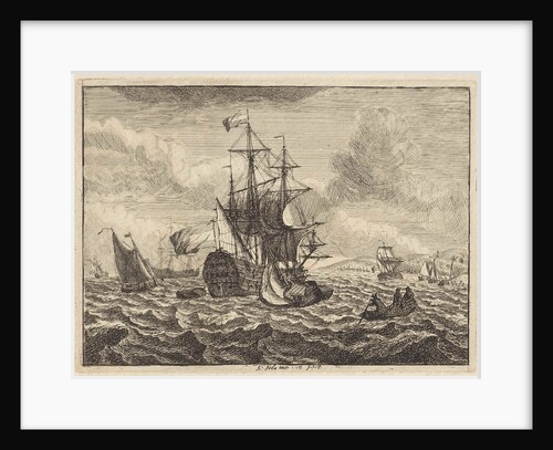 Seascapes with boats and rowing boat by Adam Silo