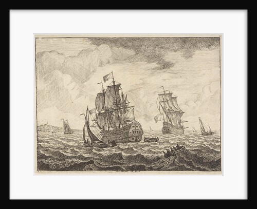 Seascape with two three masters by Adam Silo