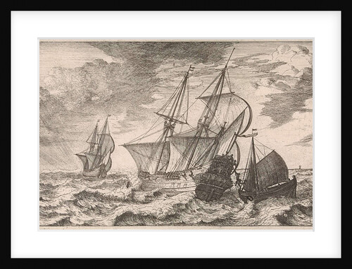 A pilot is taken at sea aboard from a pilot boat by Joost van Geel