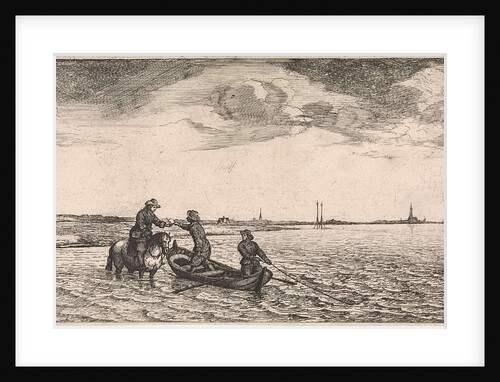 Delivery of mail by a postman on horseback by Jan Houwens I