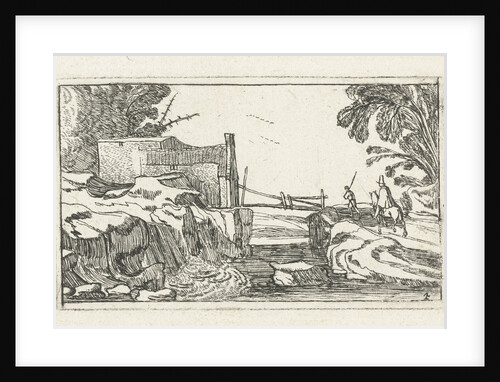 Road along a waterfall by Johannes Pietersz. Berendrecht