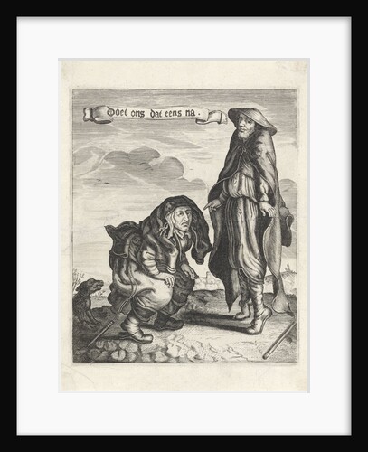 Beggars Couple with squatting woman and man on his toes by Anonymous