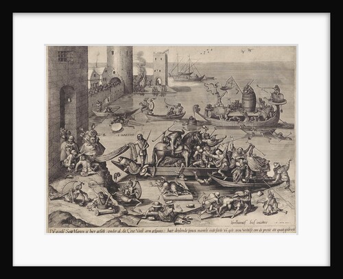 H Martinus on board a Narrenschip by Hieronymus Cock