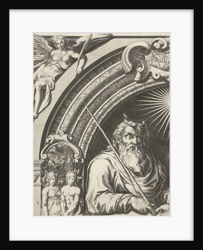 Moses and Aron with the Tablets of the Law (leaf left) by Gerard Valck