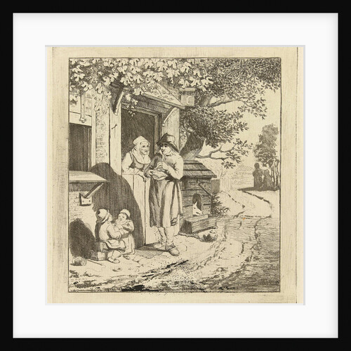 Man at the door of an inn by Marie Lambertine Coclers