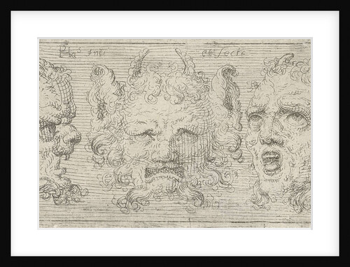 Three masks with horns by Pieter Feddes van Harlingen