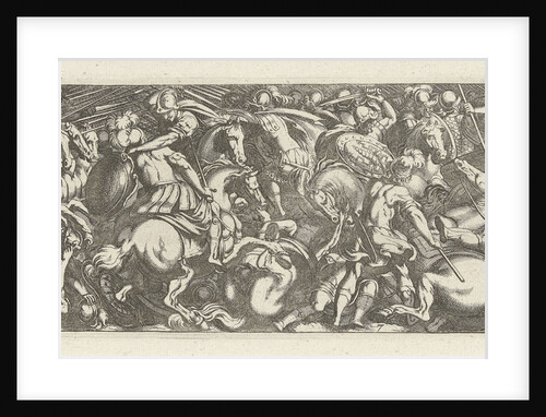Battle between cavalrymen and infantrymen by Simon Frisius