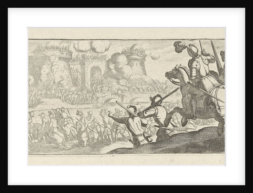 Cavalrymen storm a city wall by Simon Frisius