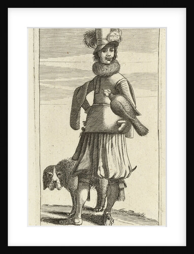 Falconer with hunting by Robert de Baudous