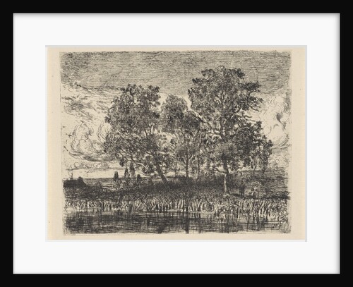 Three trees on a shore by Augustinus Jacobus Bernardus Wouters