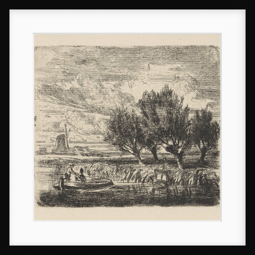Willows at the waterside by Augustinus Jacobus Bernardus Wouters