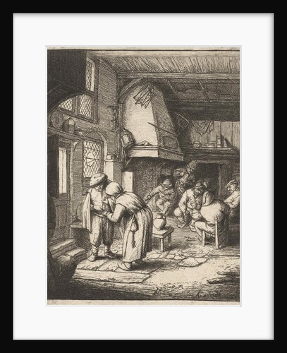 Man pays his expenses to woman in an inn by Adriaen van Ostade