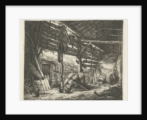 Interior of a barn by Adriaen van Ostade