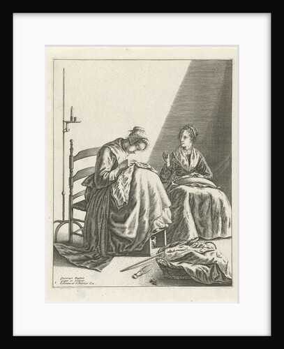 Two sewing women by Johannes Covens and Cornelis Mortier