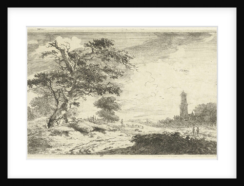 Church tower in sands by Hermanus van Brussel