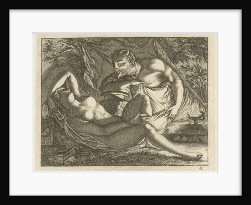 Sleeping Nymph watched by a satyr by Anonymous