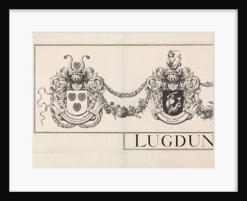 Coat of arms Leiden with the weapons of the mayors, upper part of the Grote Hagen by left leaf